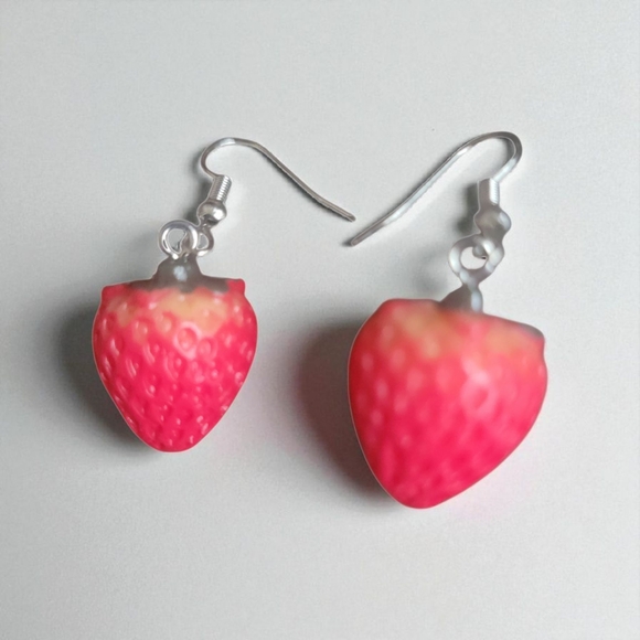 Strawberry Charm Earrings - Picture 1 of 3